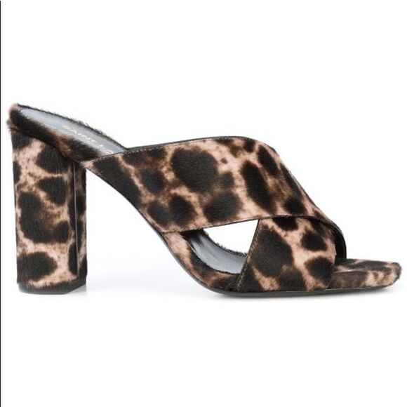 Saint Laurent Lou Lou Leopard Mules - Picture 1 of 12